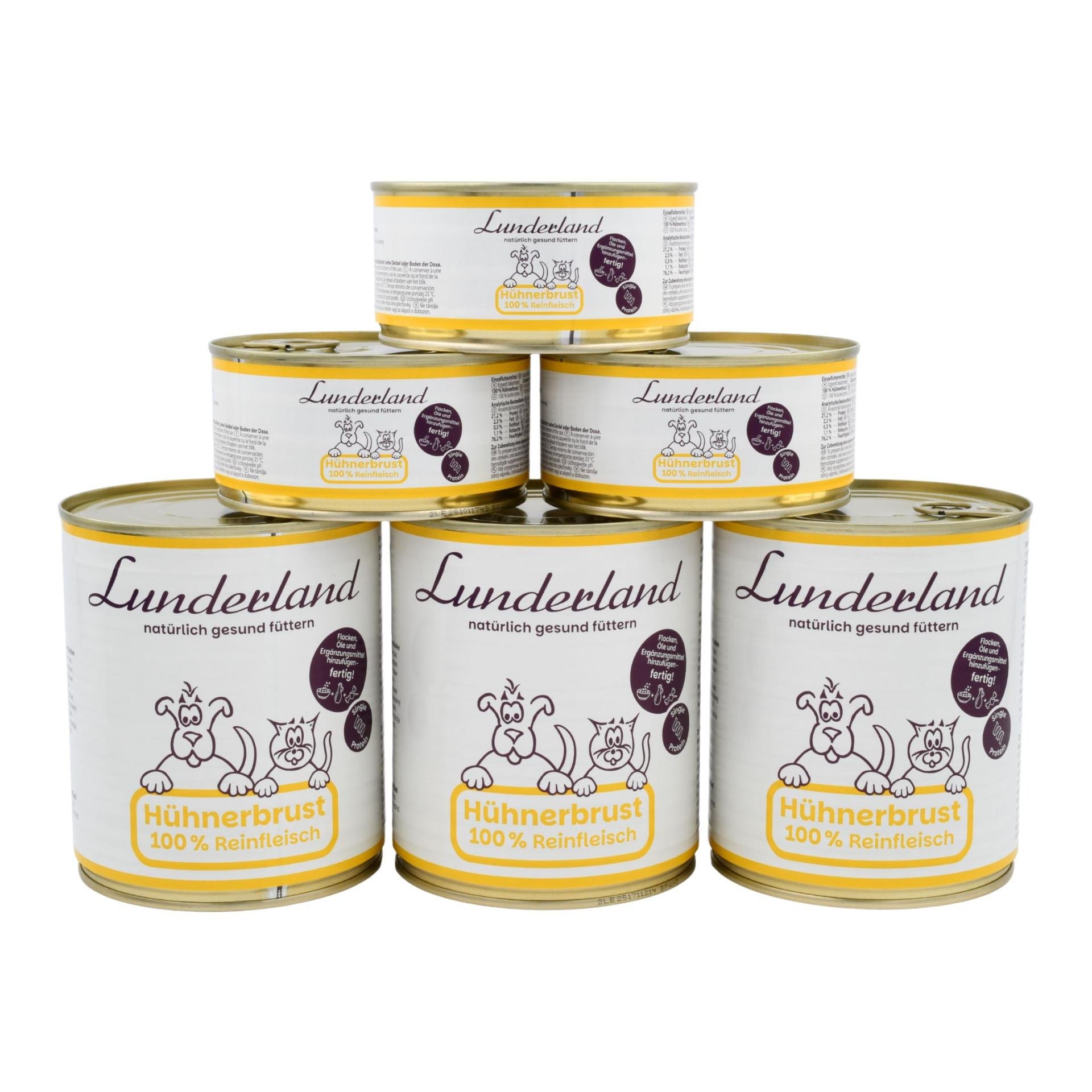 Reinfleisch-Dose Hühnerbrust, Einzelfuttermittel für Hunde und Katzen