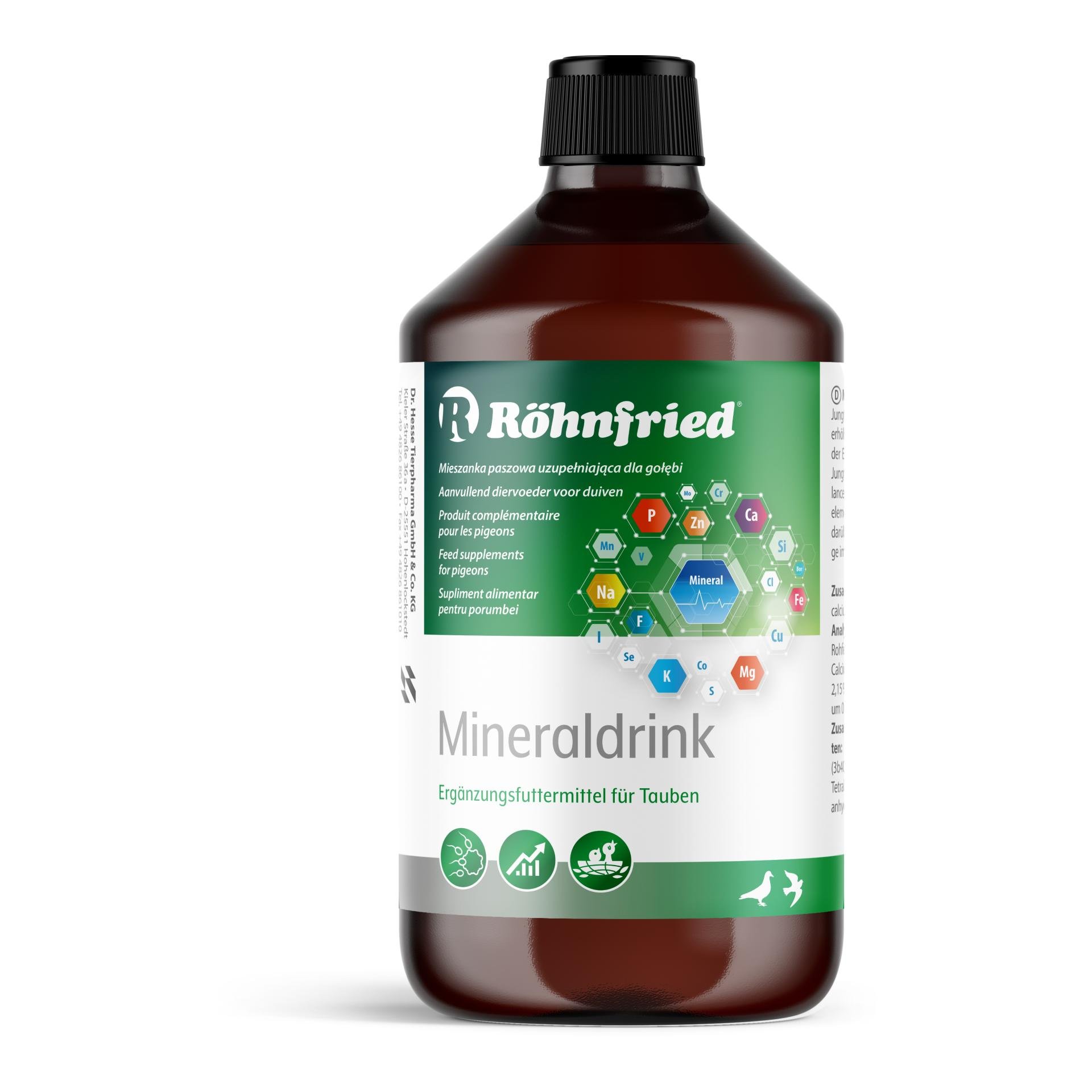 Image of Röhnfried Mineraldrink - flüssige Mineralien für die Zucht, Aufzucht und das Wachstum der Jungtauben - Grün - bei Hauptner.ch