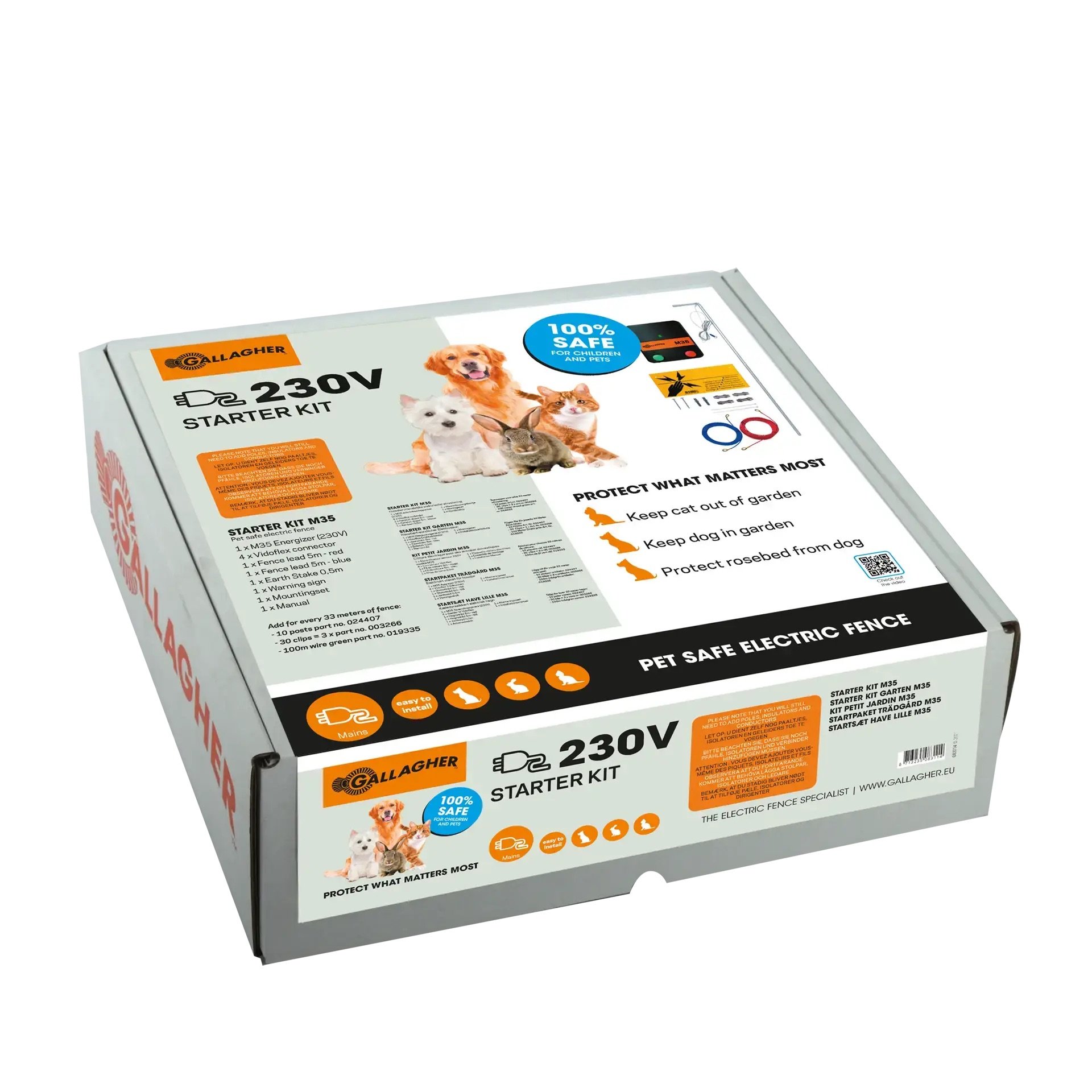 Gallagher Starter Kit Garten M35 – Elektrozaun-Set für Haus & Garten