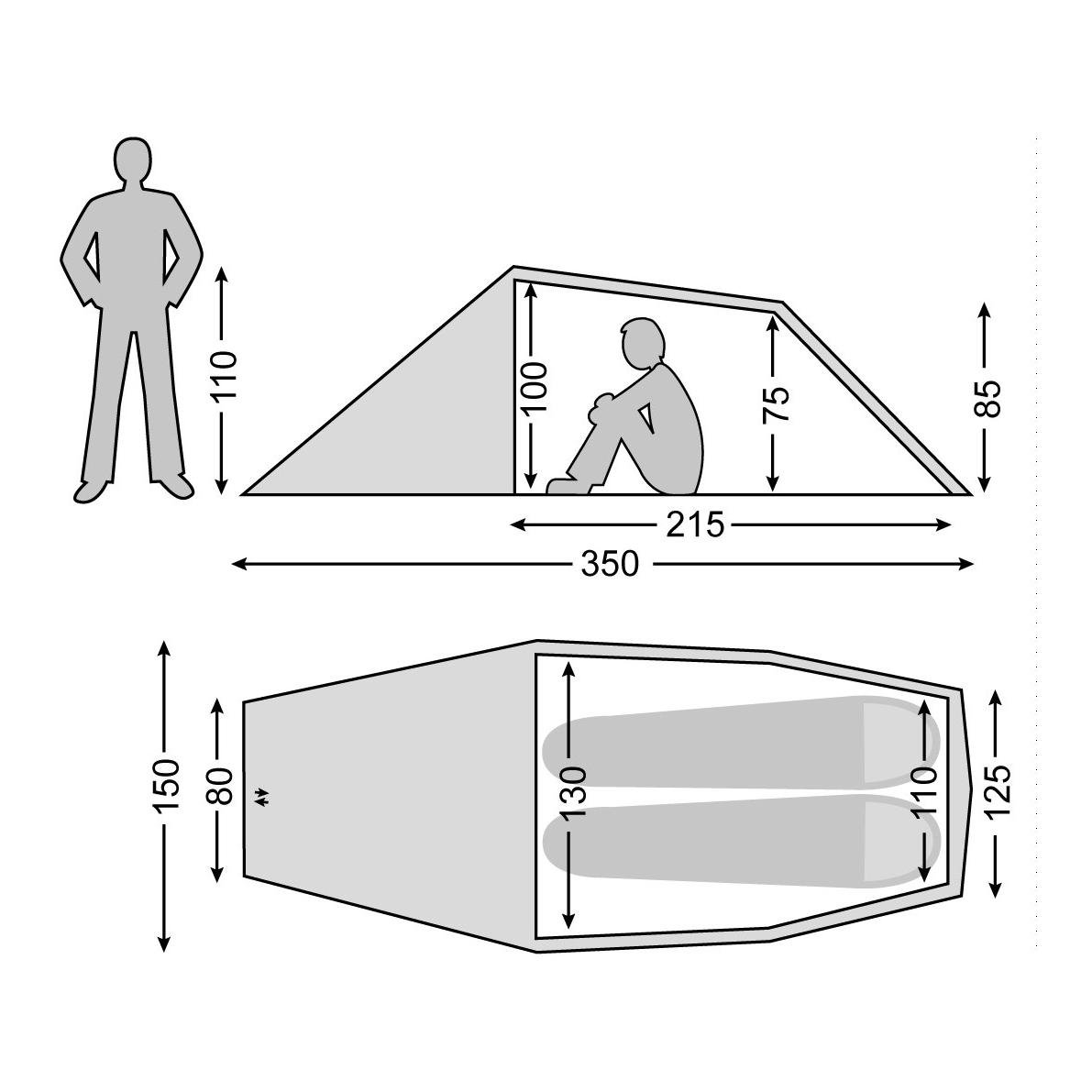 Halland 2 LW Lightweight-Zelt 2 Personen - Forest Green