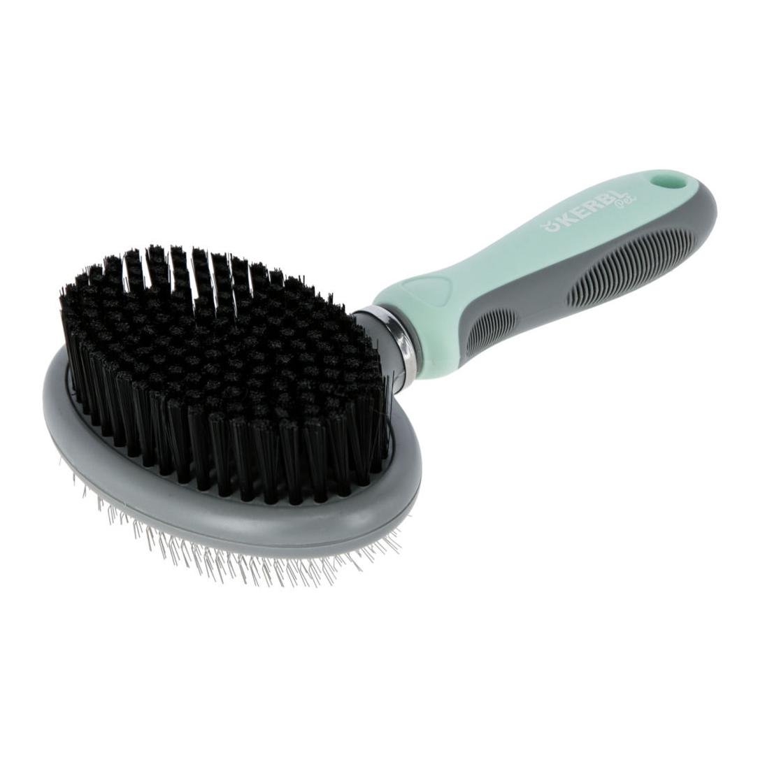 Doppelbürste flexibel - türkis/grau