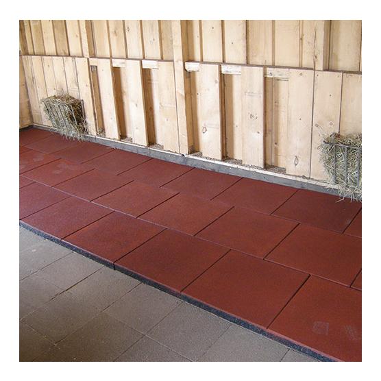 Stallmatte | Stärke: 3 cm | 50 x 50 cm | 4 Stück = 1 qm - rot 