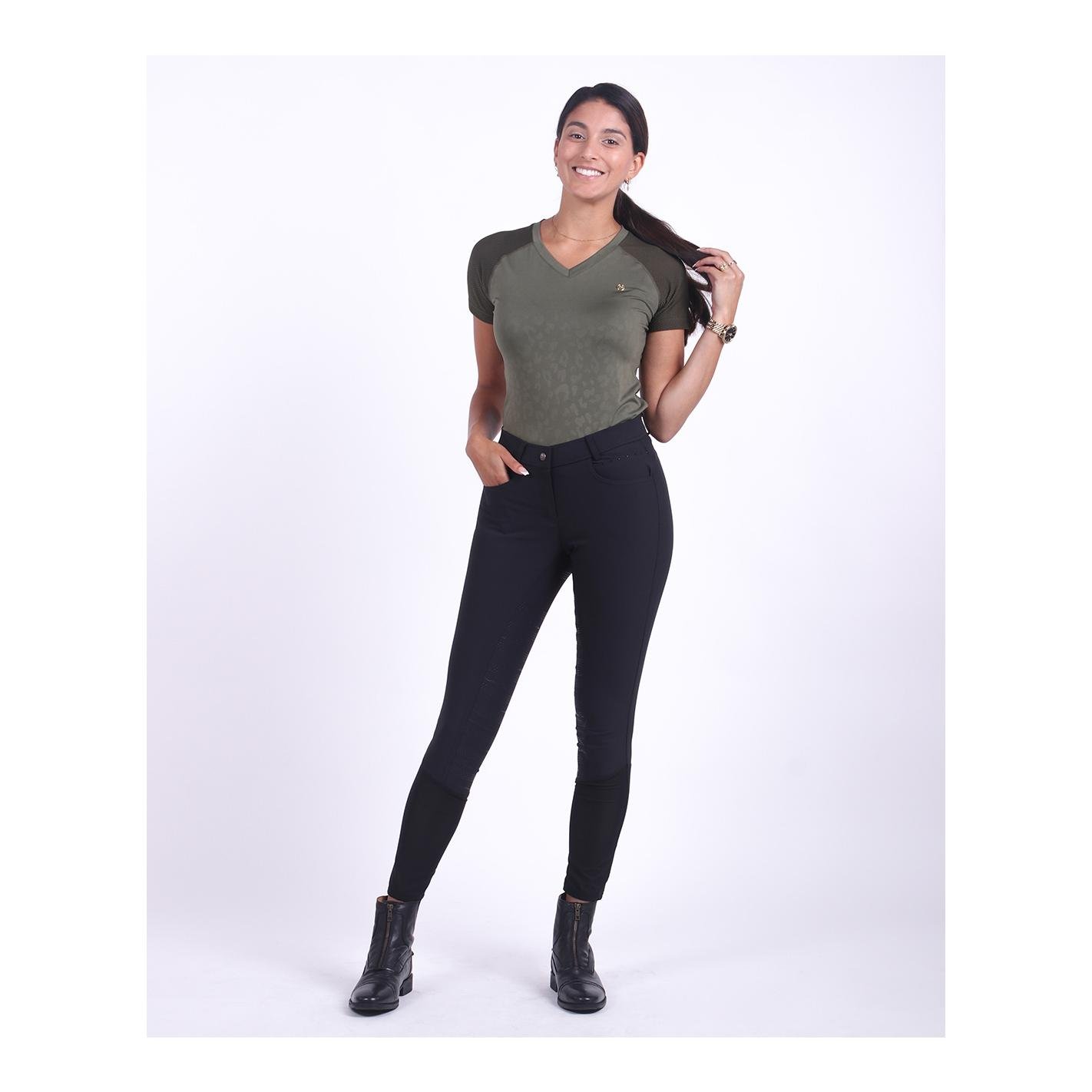 Bundle Reithose Yasmin Kniegripp schwarz + Kniestrümpfe Color 3er Set