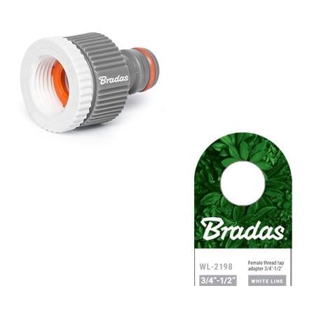 Image of Bradas WHITE LINE Hahn-Adapter 3/4" / 1/2" - Weiss/Grau - bei Hauptner.ch