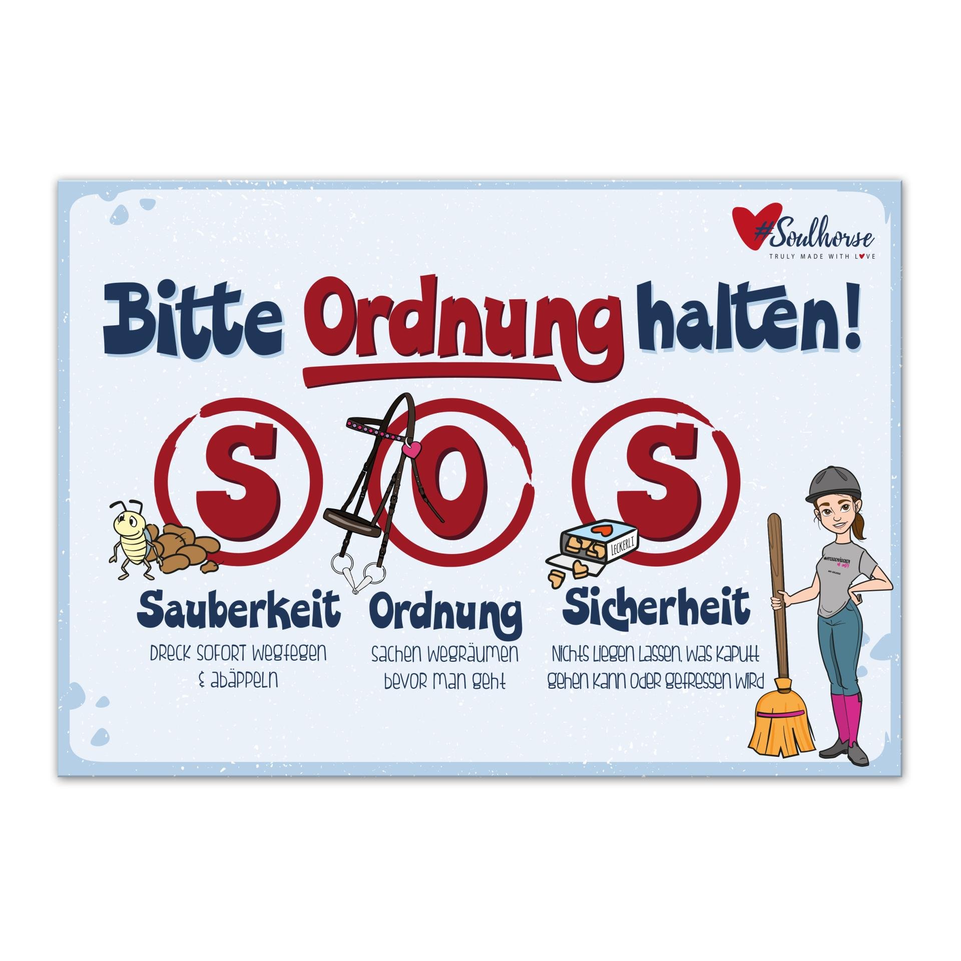 “Ordnung halten” Stallschild