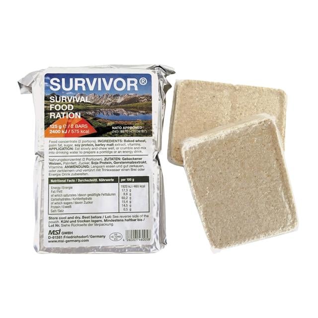 Image of HTS Survivor Notverpflegung, SURVIVOR® 125 g, (2 Riegel) - Weiss - bei Hauptner.ch