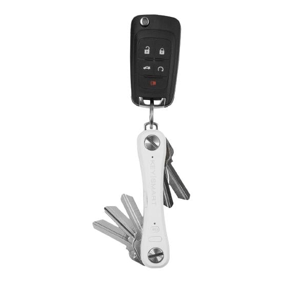 KeySmart Pro  Kompakter Schlüsselhalter mit Tile für 14 Schlüssel - Weiss