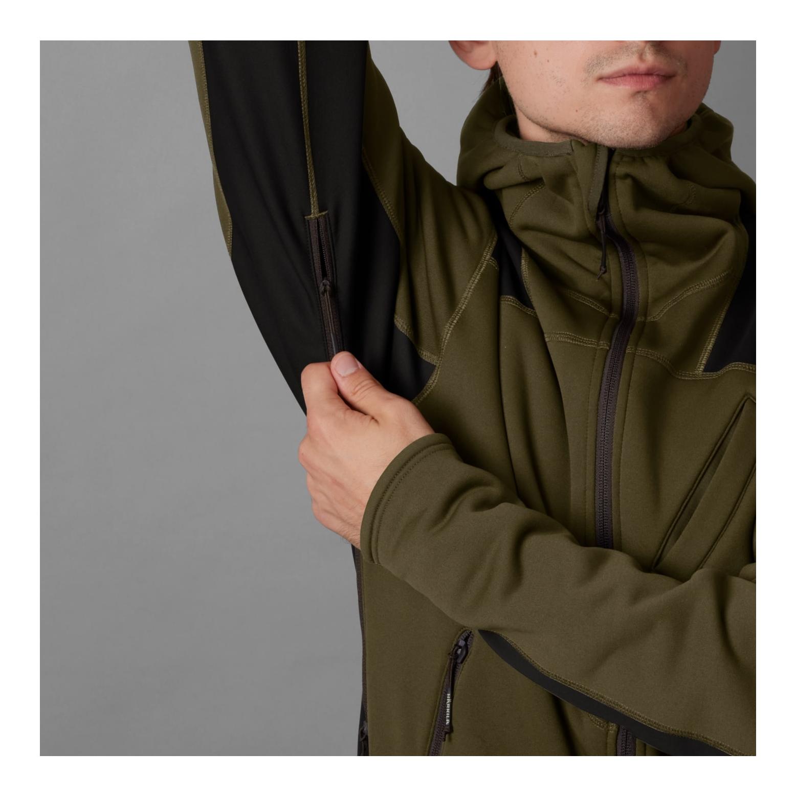 Deer Stalker Fleece Hoodie - Willow green/Shadow brown