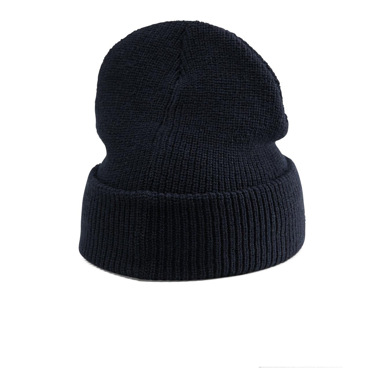 Bonnet en maille Logo avec emblème brodé - bleu marine