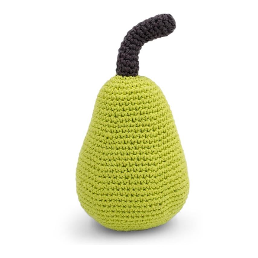 Image of MyuM Birne - Baby Rassel 100% Bio Baumwolle - Gelb - bei Hauptner.ch