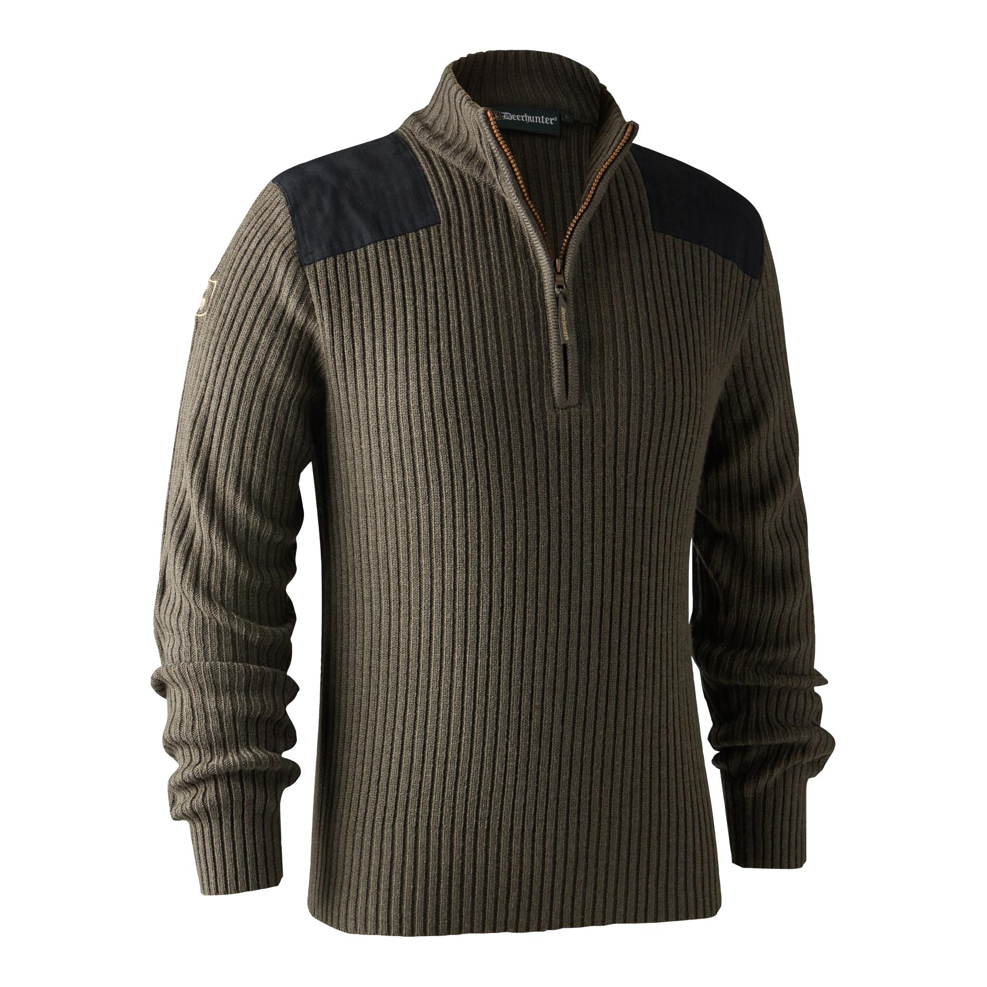 Image of Deerhunter Rogaland Pullover mit Zip-Neck - Brown Leaf Melange bei Hauptner.ch