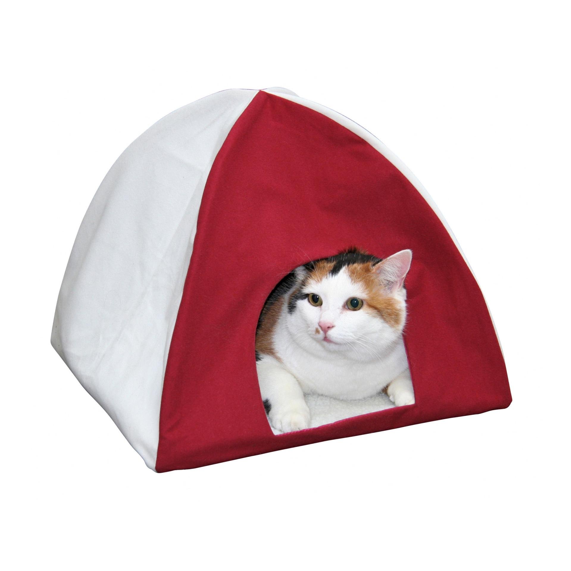 Kerbl Tipi Tente pour chat - Weiss/Rot