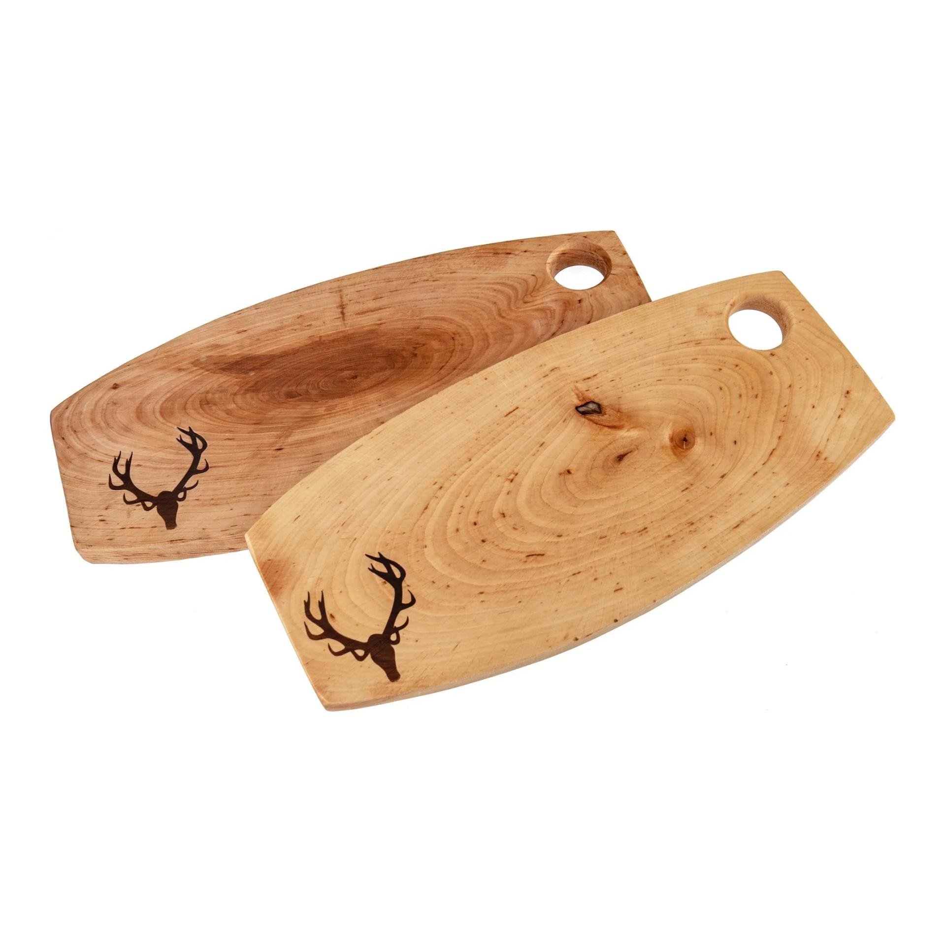 Hauptner Planche à tartiner rustique en bois d'aulne huilé avec trou de préhension et  marquage