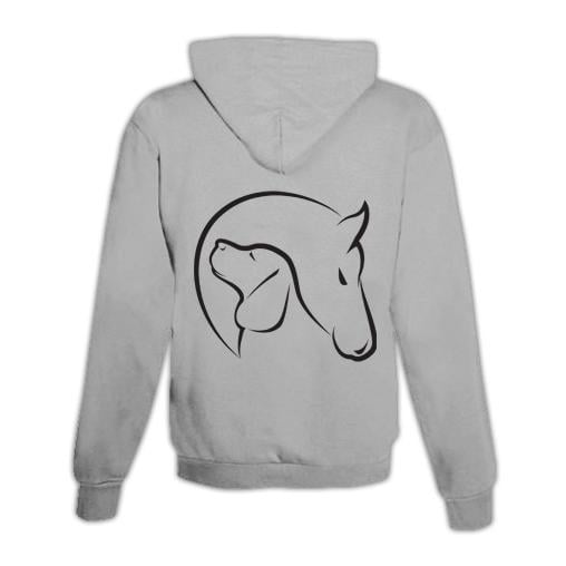 Image of Schwesternuhr Hoodie Horse & Dog Unisex - Grau - bei Hauptner.ch