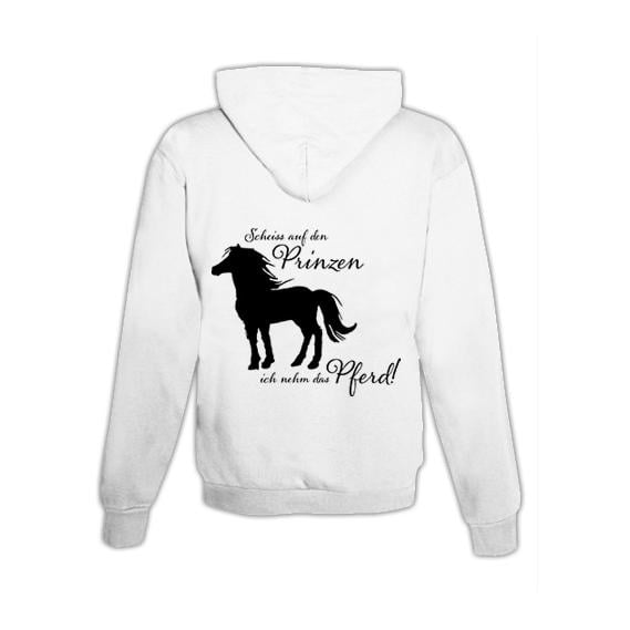 Image of Schwesternuhr Hoodie Ich nehm das Pferd Unisex - Weiss - bei Hauptner.ch