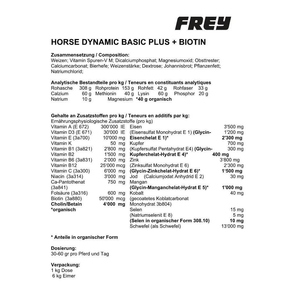 Zusatzfutter Horse Dynamic Basic Plus + Biotin 
