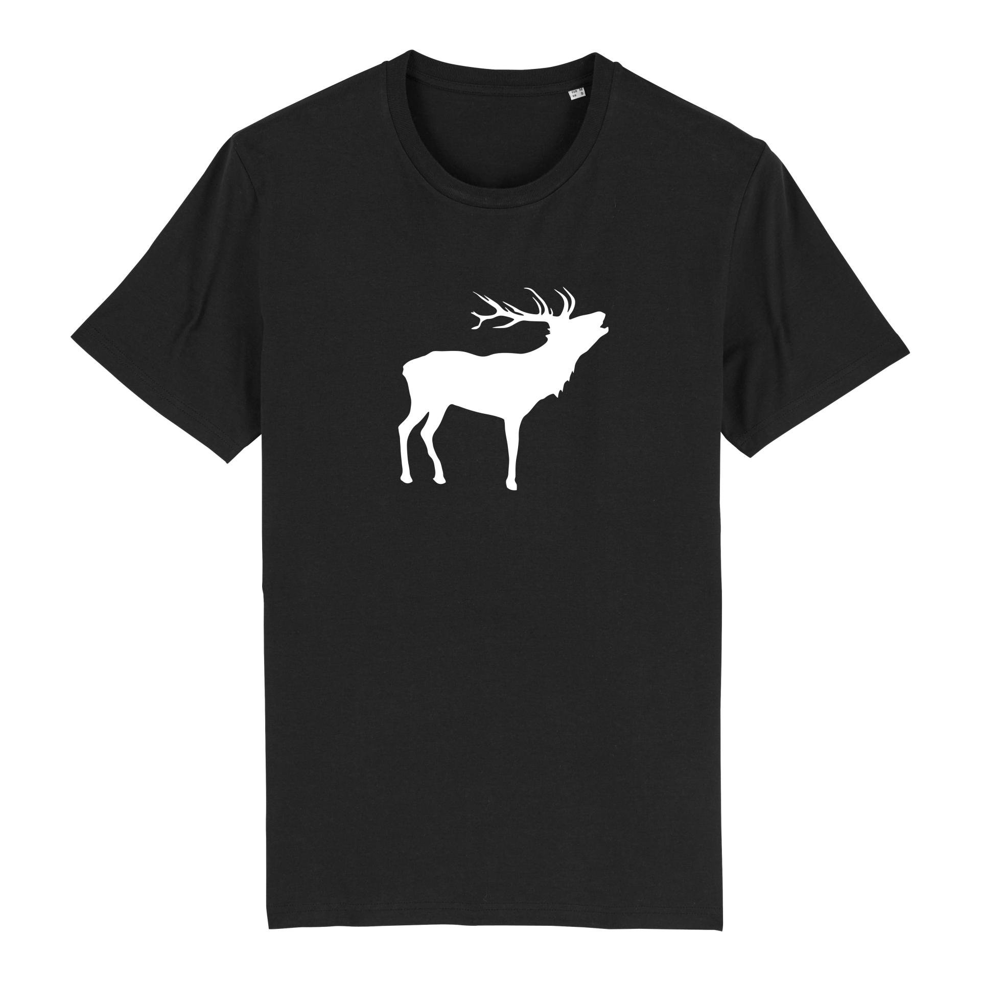 Image of Hauptner Jagd T-Shirt Wildmotiv - Hirsch - Black - bei Hauptner.ch
