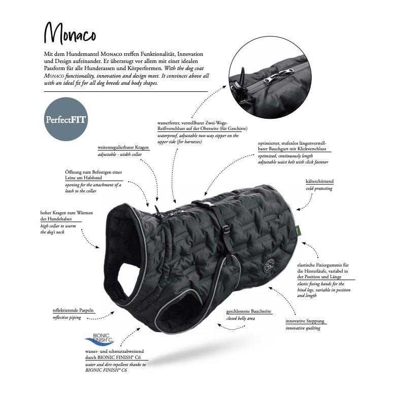 Hundemantel Monaco - schwarz