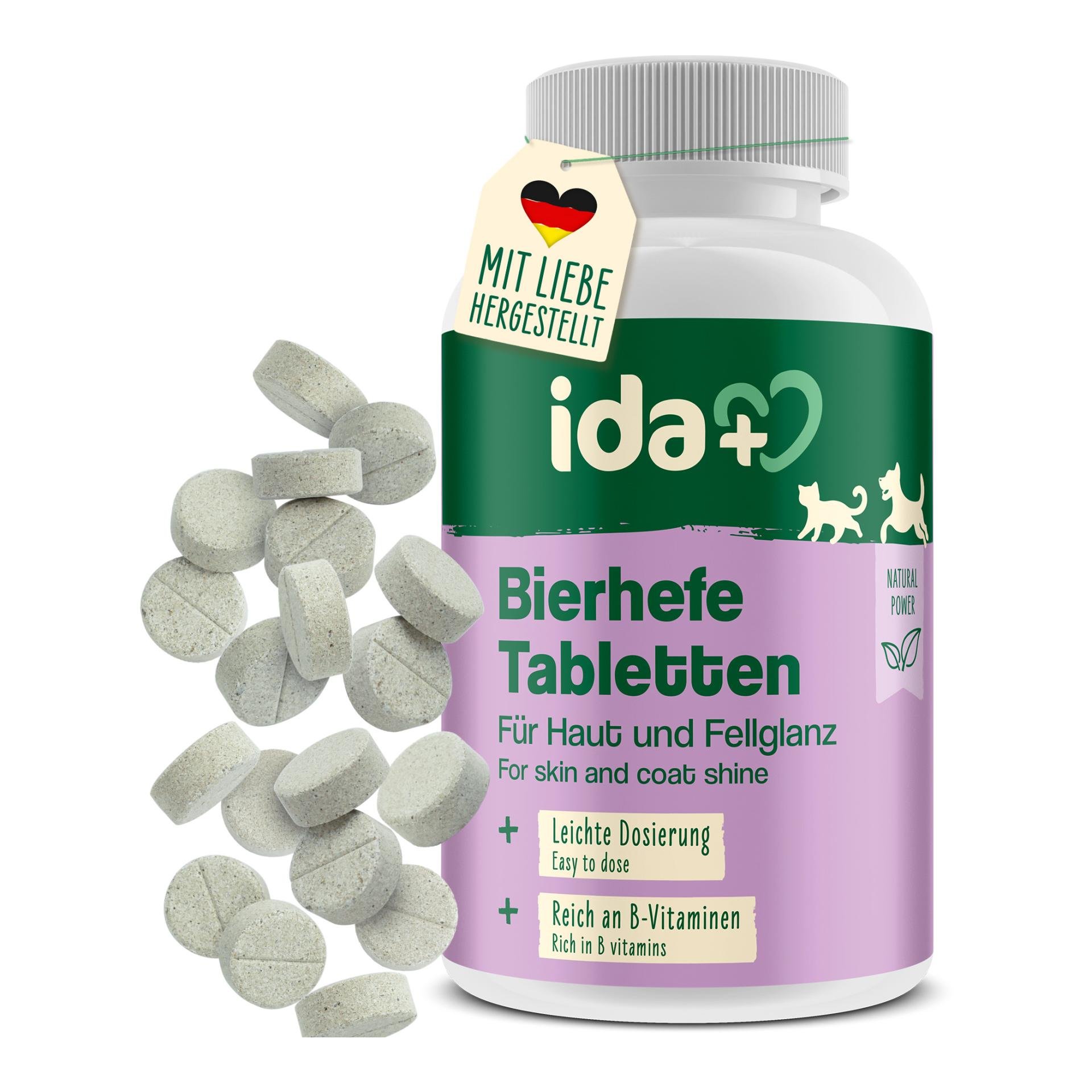 IdaPlus Bierhefe Tabletten - optimale Pflege für glänzendes Fell & kräftige Haut - Mehrfarbig