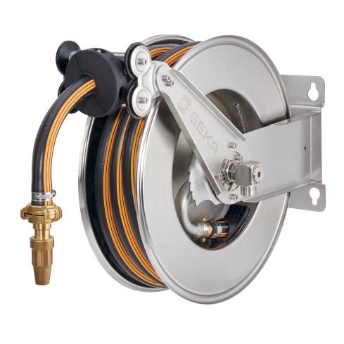 Plus automatischer Schlauchaufroller Edelstahl - mit Schlauch