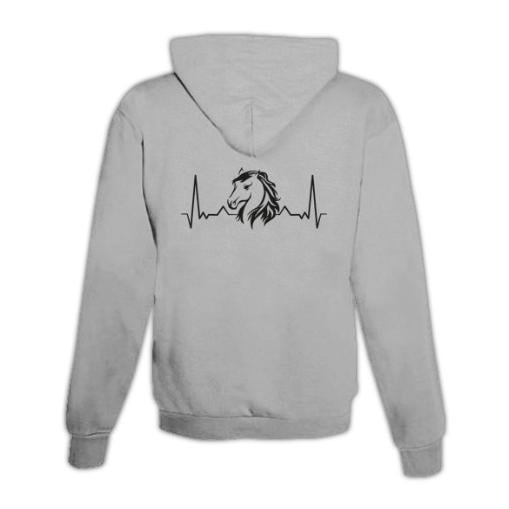 Image of Schwesternuhr Hoodie Herzschlag Pferd Unisex - Grau - bei Hauptner.ch