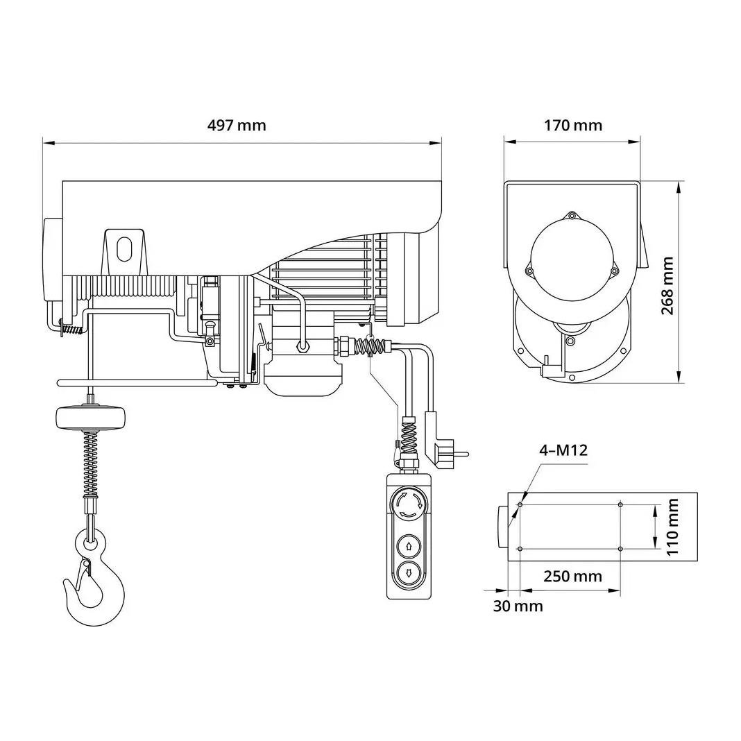 Güde Elektrischer Seilzug GSZ 500/1000