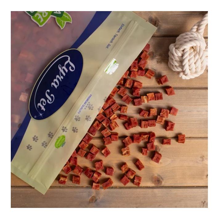 Entenfleischwürfel mit Fisch