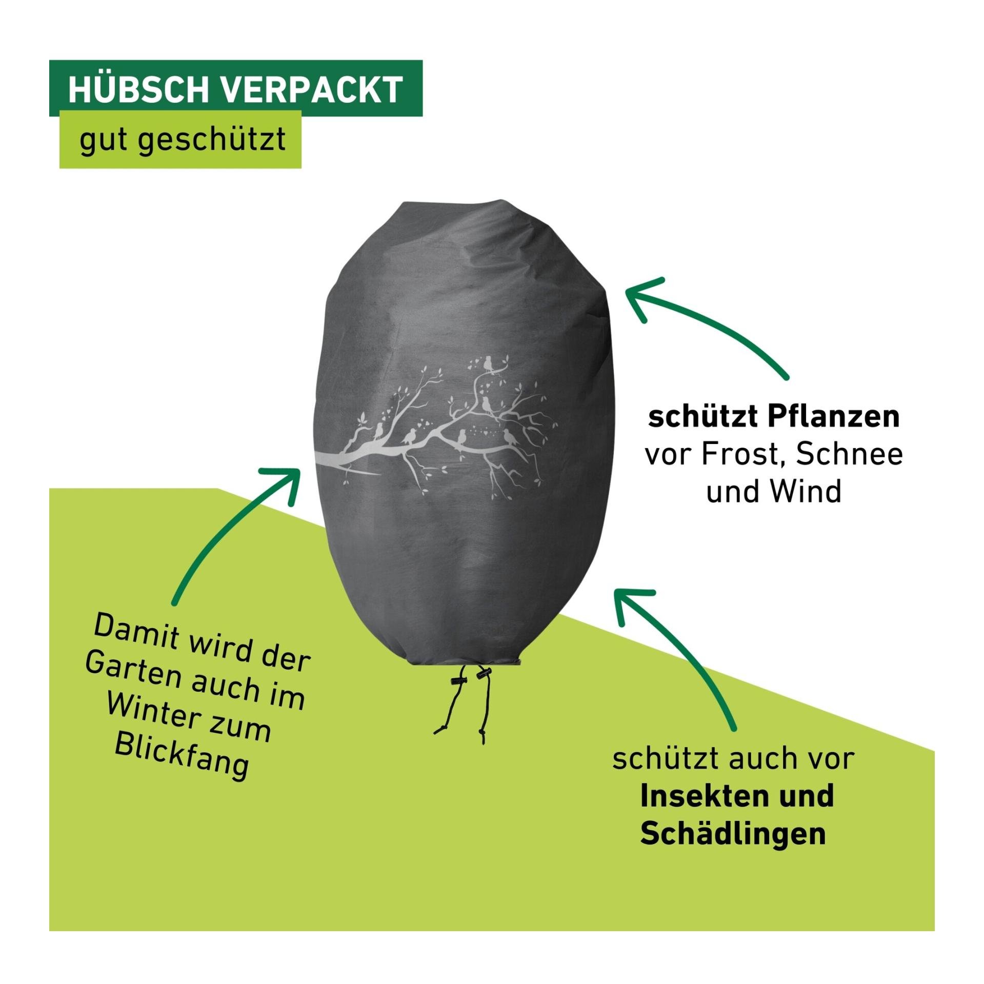 Winter-Deko-Vlieshaube PROTECT Vögel