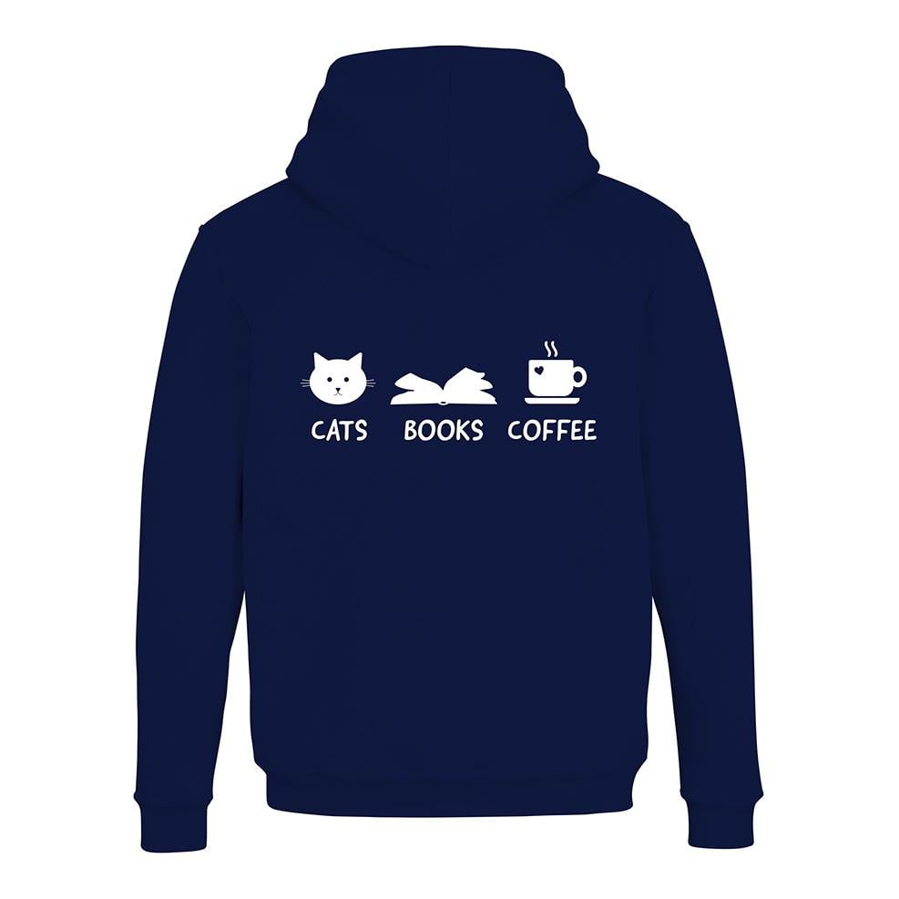 Pull à capuche « Cats Books Coffee » unisexe