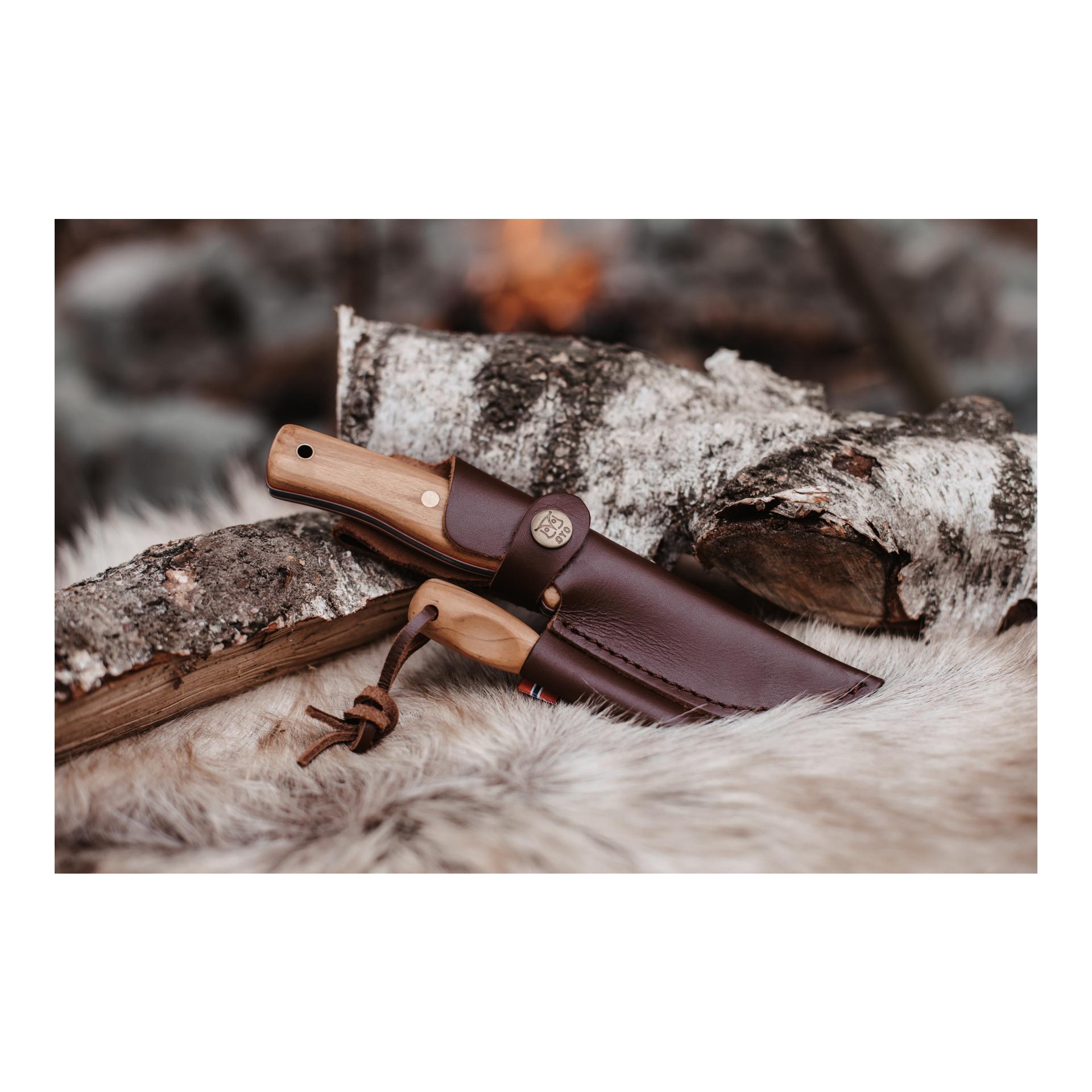 Øyo FEMUNDEN - Jagd/Outdoormesser mit Lederscheide (Full Tang) 