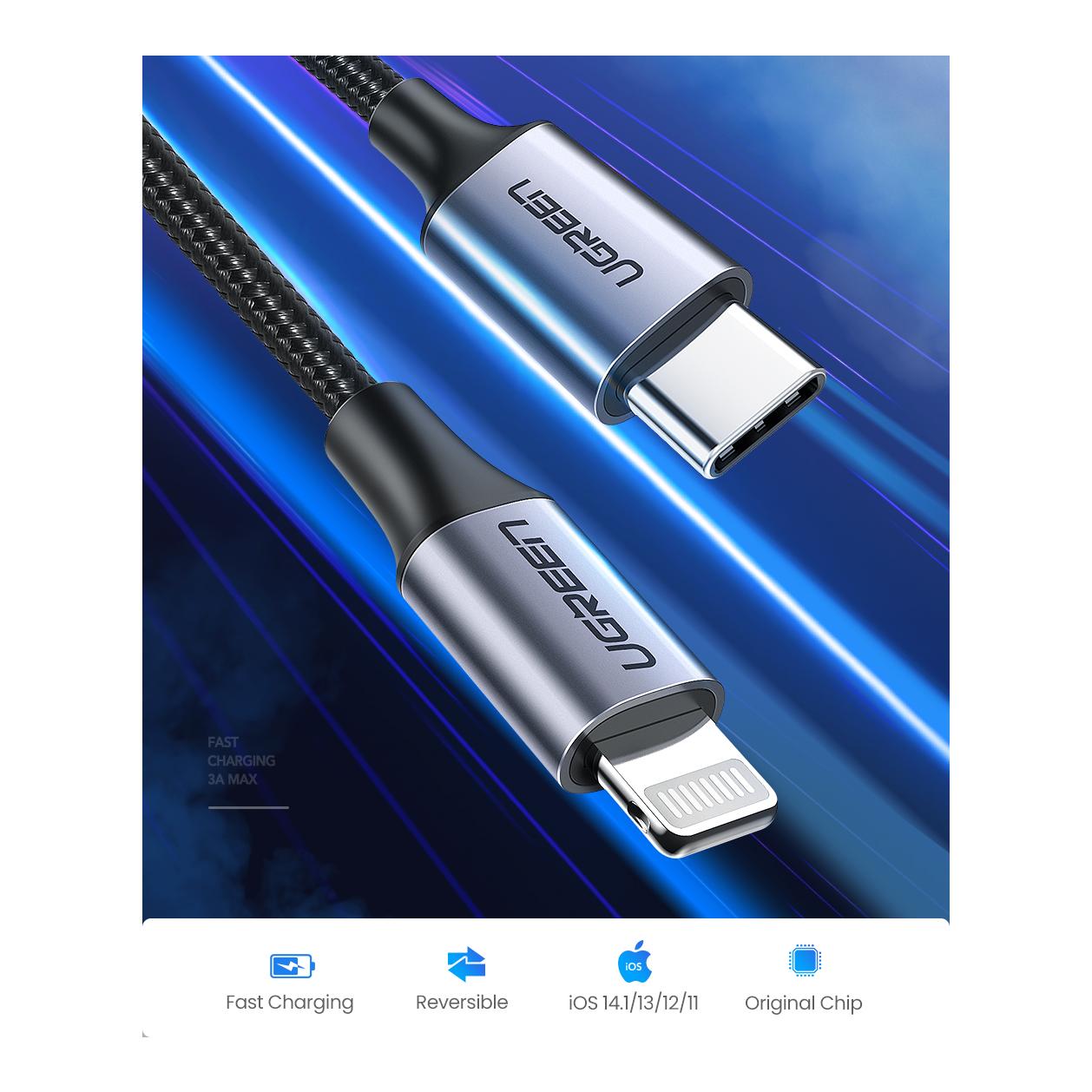 Image of Ugreen Lightning zu USB-C 2.0 Kabel - Silber bei Hauptner.ch