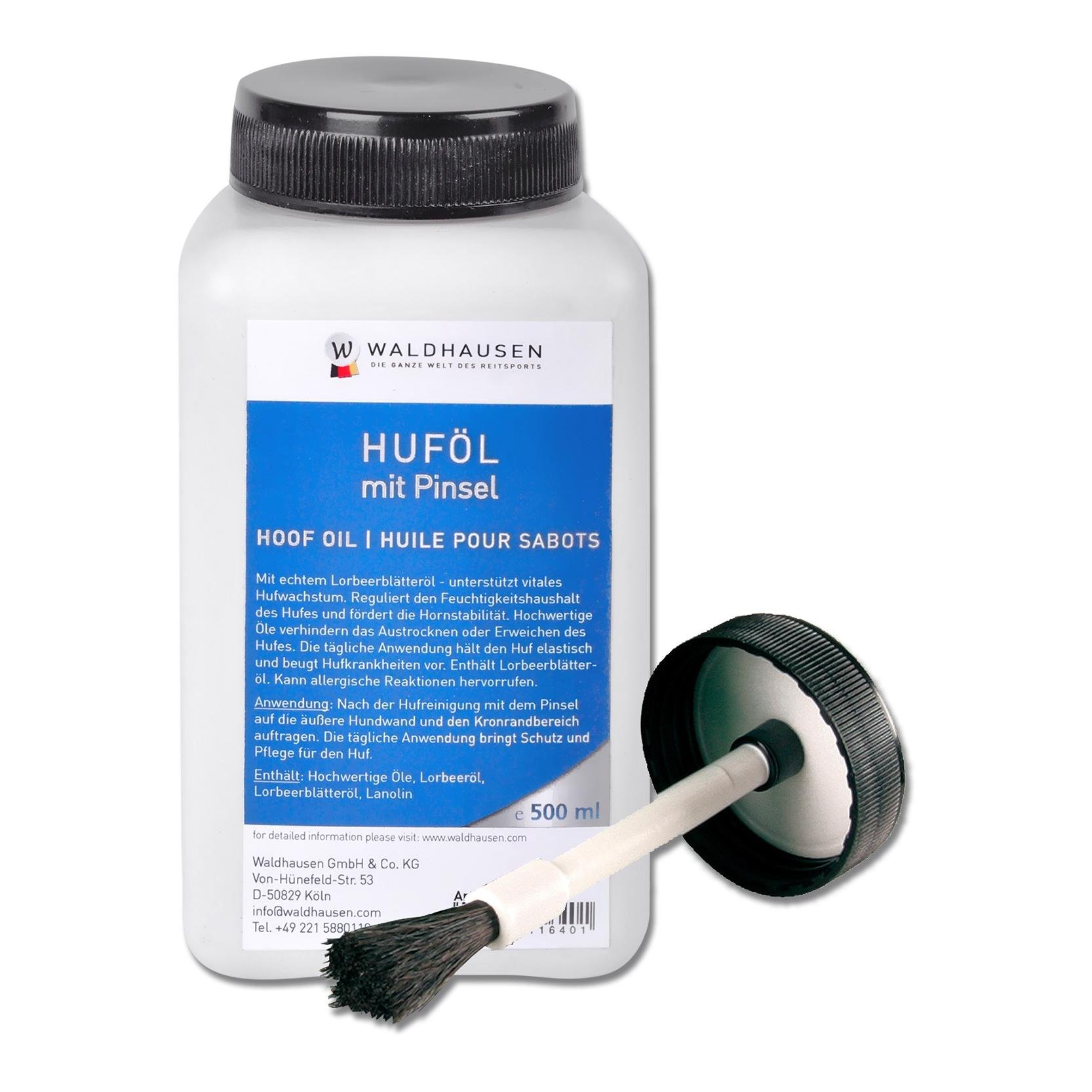 Huföl mit Lorbeeröl, mit Pinsel