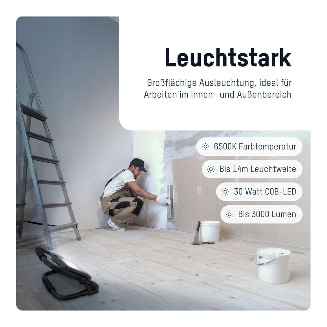 LED-Strahler 30 W für 18V Powertool-Akkupack