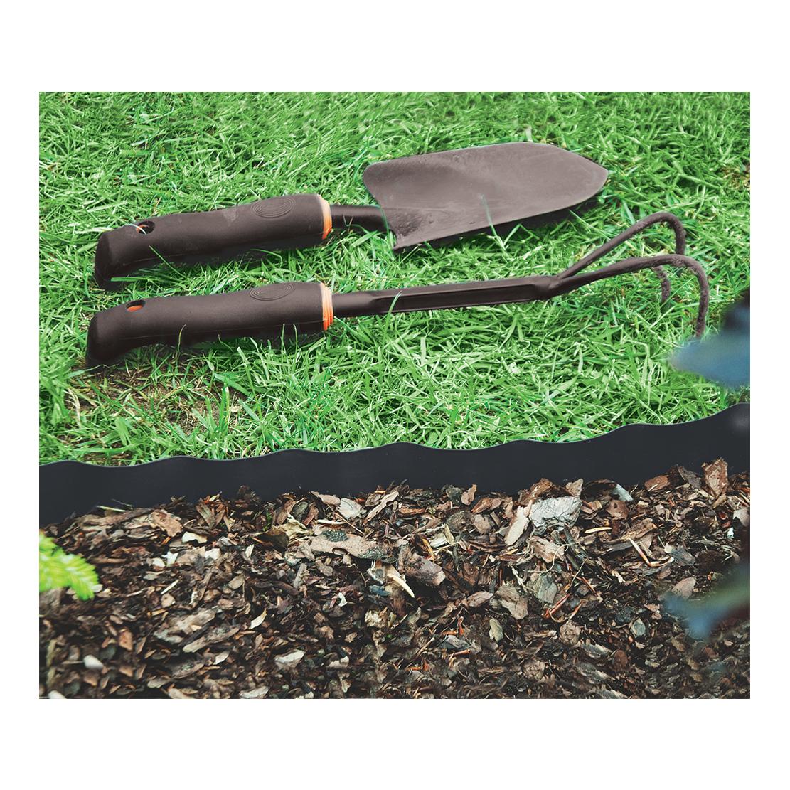 Bradas Bordure de pelouse ondulée - noir