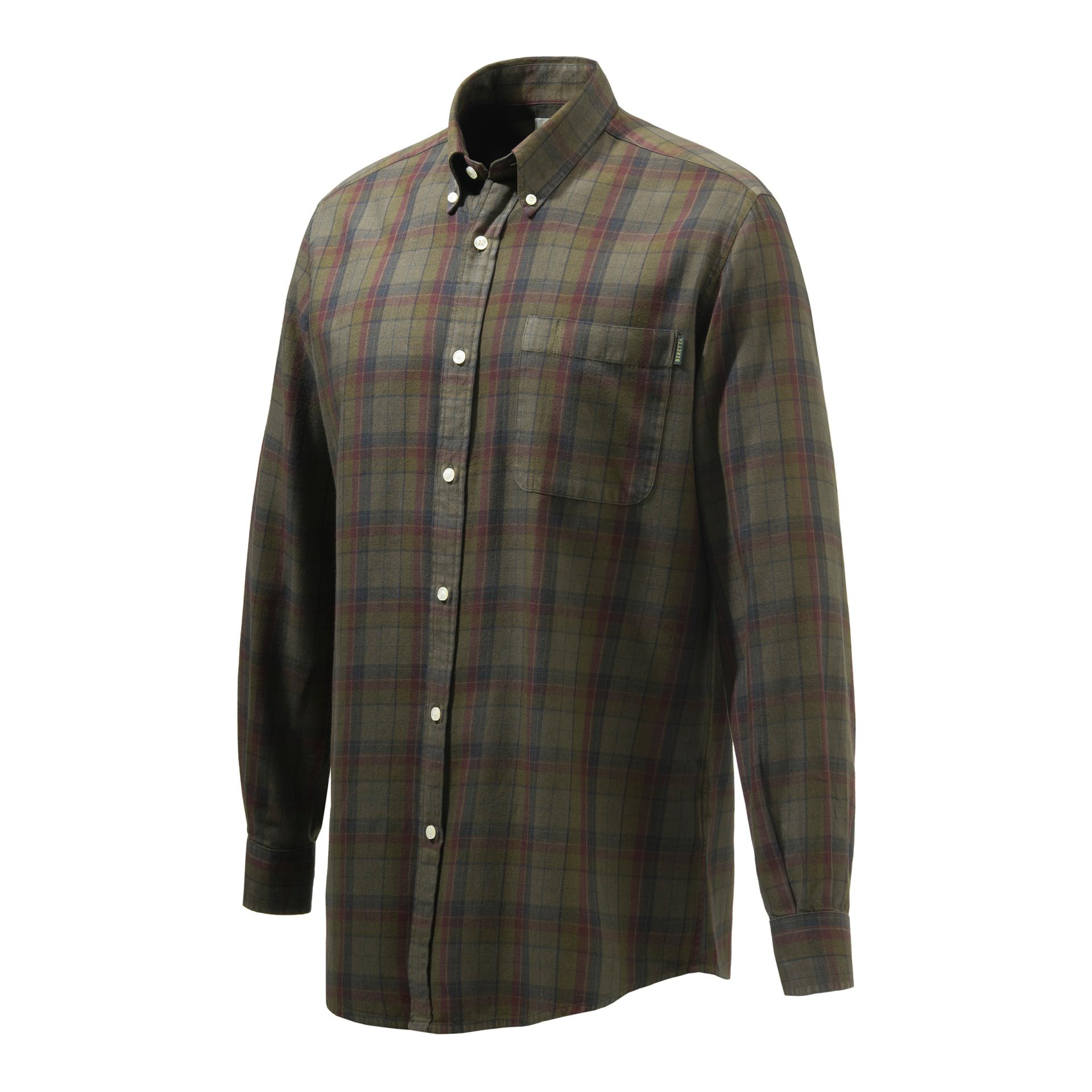 Wood Button Down Hemd - Beige/Rot kariert