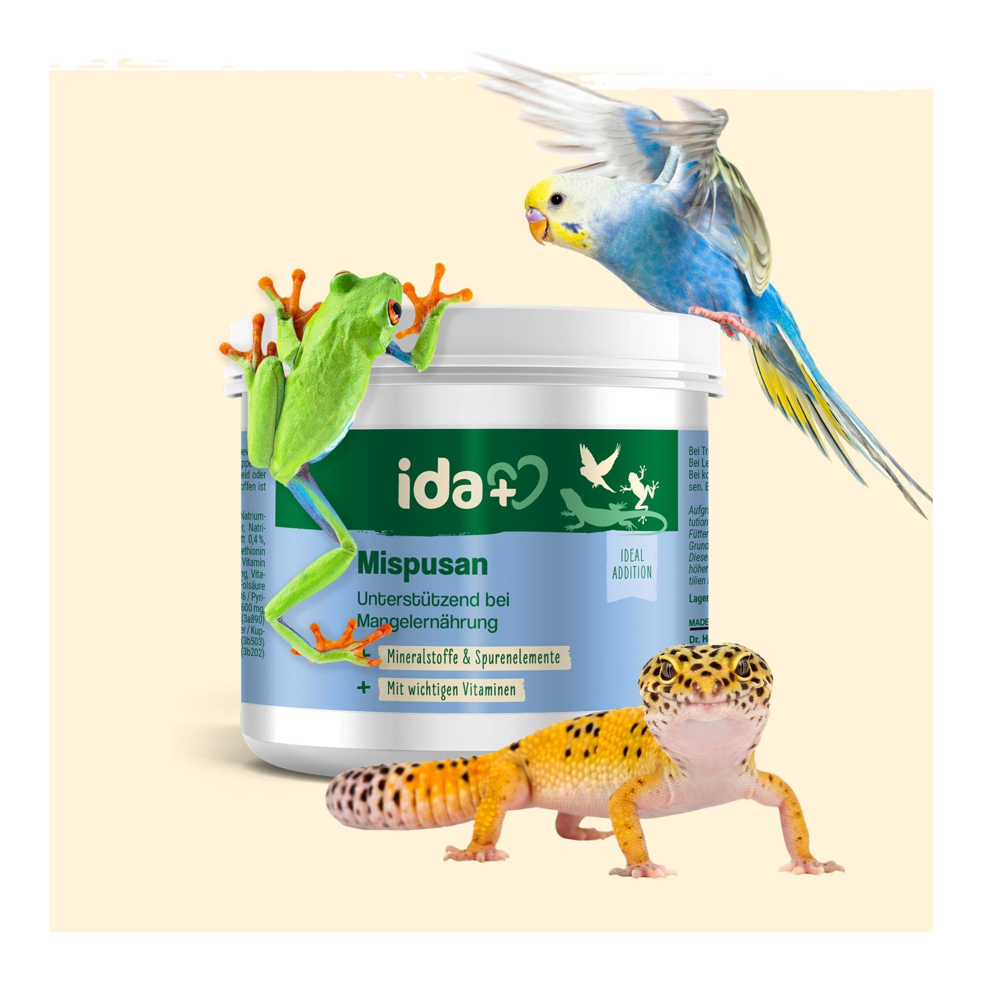 IdaPlus Mispusan - Mineralfuttermittel für Amphibien, Reptilien & Vögel