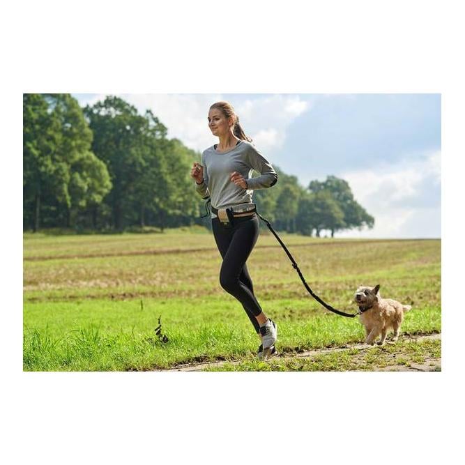 Jogginggurt Tacoma Active mit elastischer Leine - schwarz/beige