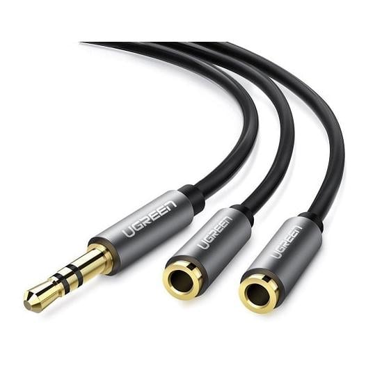 Image of Ugreen 3.5mm Headset Splitter - Schwarz / Grau - Schwarz-Grau - bei Hauptner.ch
