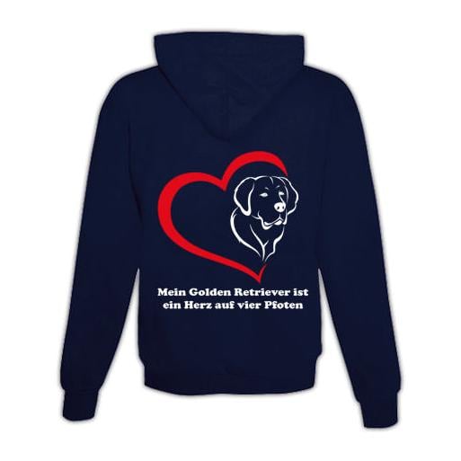 Hoodie mit Zipper Retriever Herz Unisex