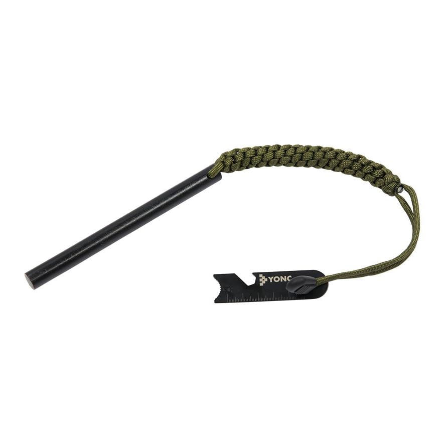 Image of YONC Magnesium Feuerstarter Paracord Survival im Beutel - Olivgrün - bei Hauptner.ch