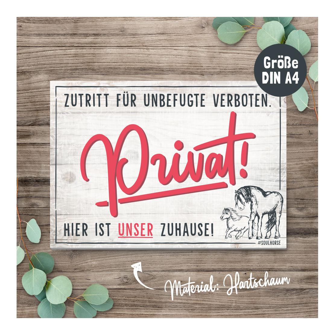“Privat” Stallschild Holzoptik