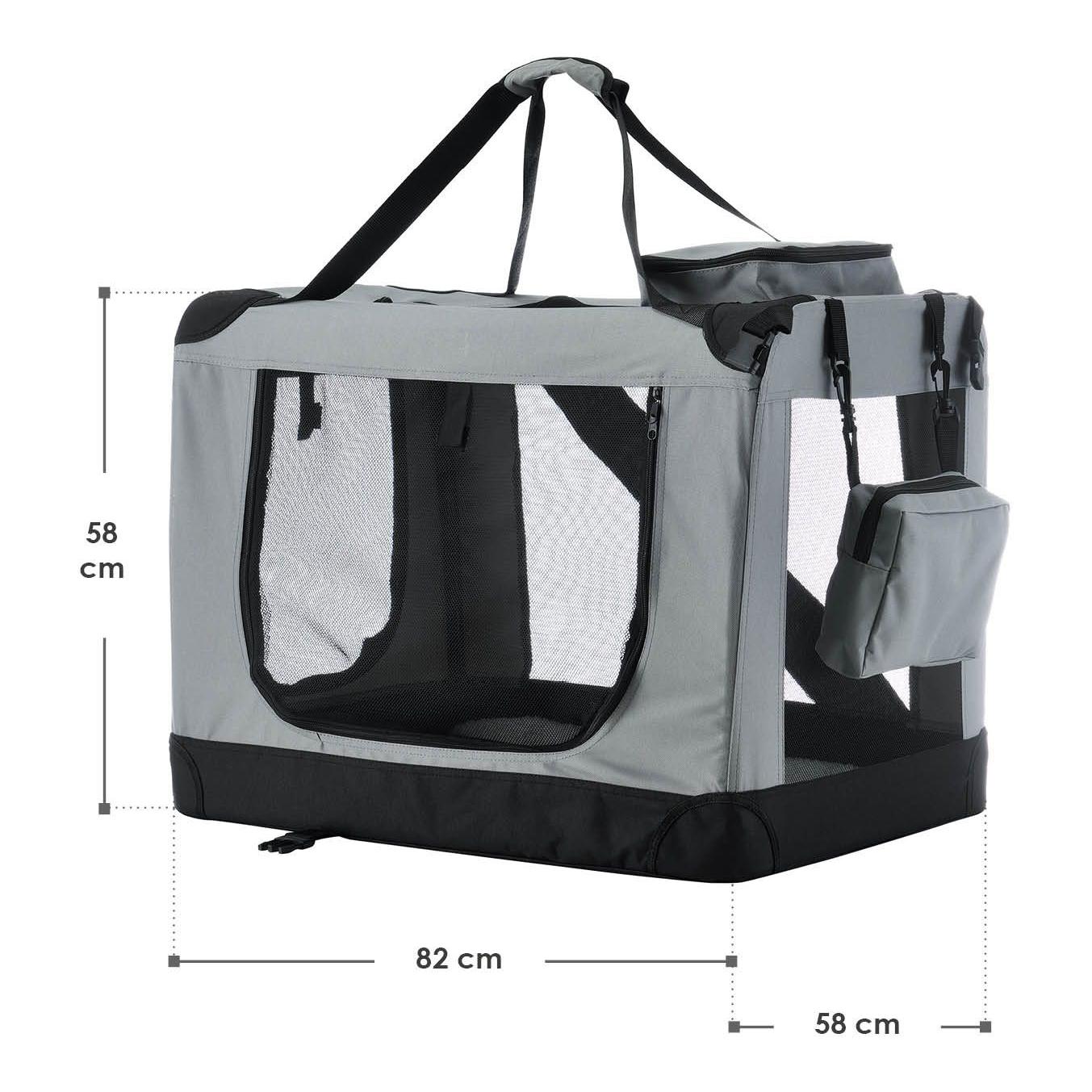 Hundetransportbox (faltbar) - dunkelgrau