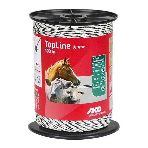 Image of AKO Weidezaunlitze TopLine - Schwarz/Weiss - bei Hauptner.ch