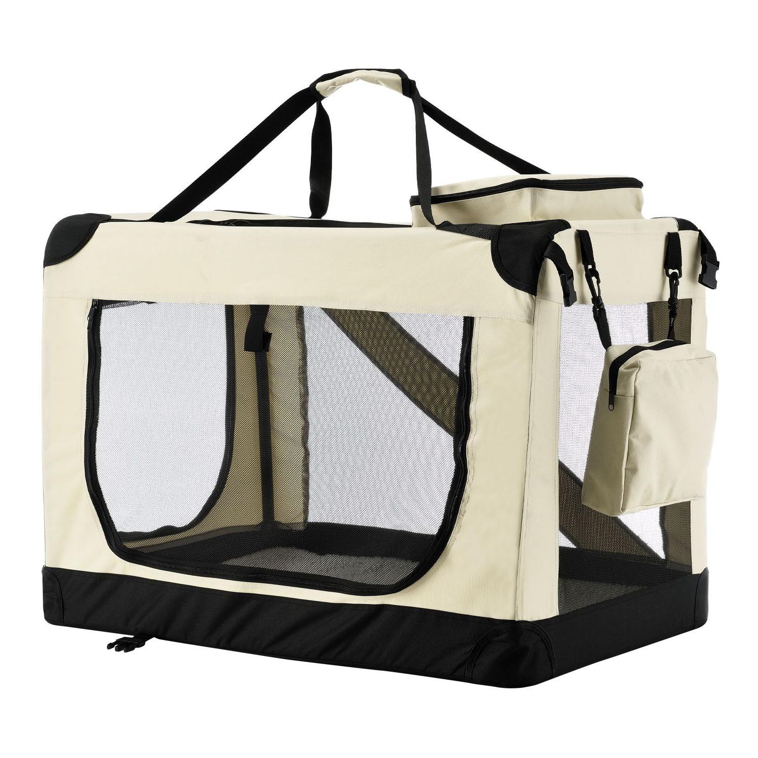 Hundetransportbox (faltbar) - beige