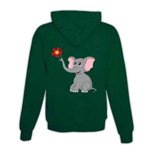 Hoodie mit Zipper Elefant Unisex