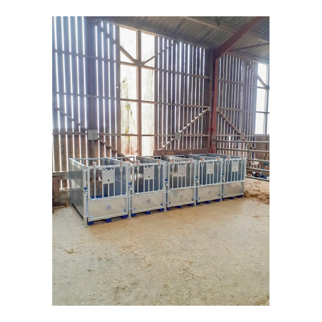 Kälberbox: U-Pfosten - Polypropylen-Trennwand mit Bodenplatte