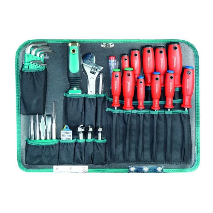 ABS-Werkzeug-Koffer "PRO CHROME WOOD", 116-tlg.