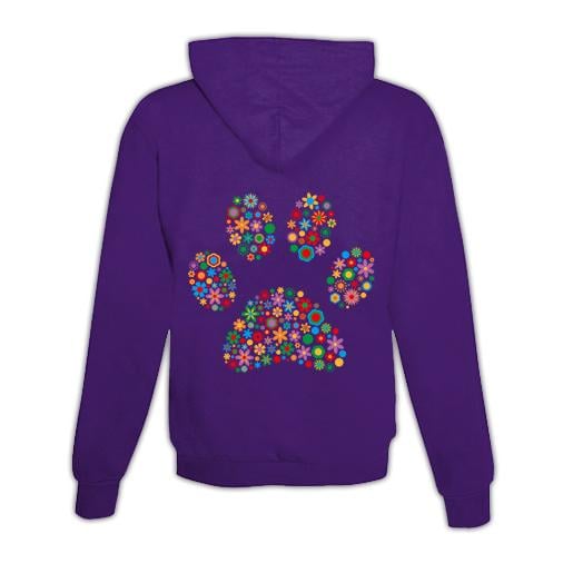 Image of Schwesternuhr Hoodie Pfote bunt Unisex - Lila - bei Hauptner.ch