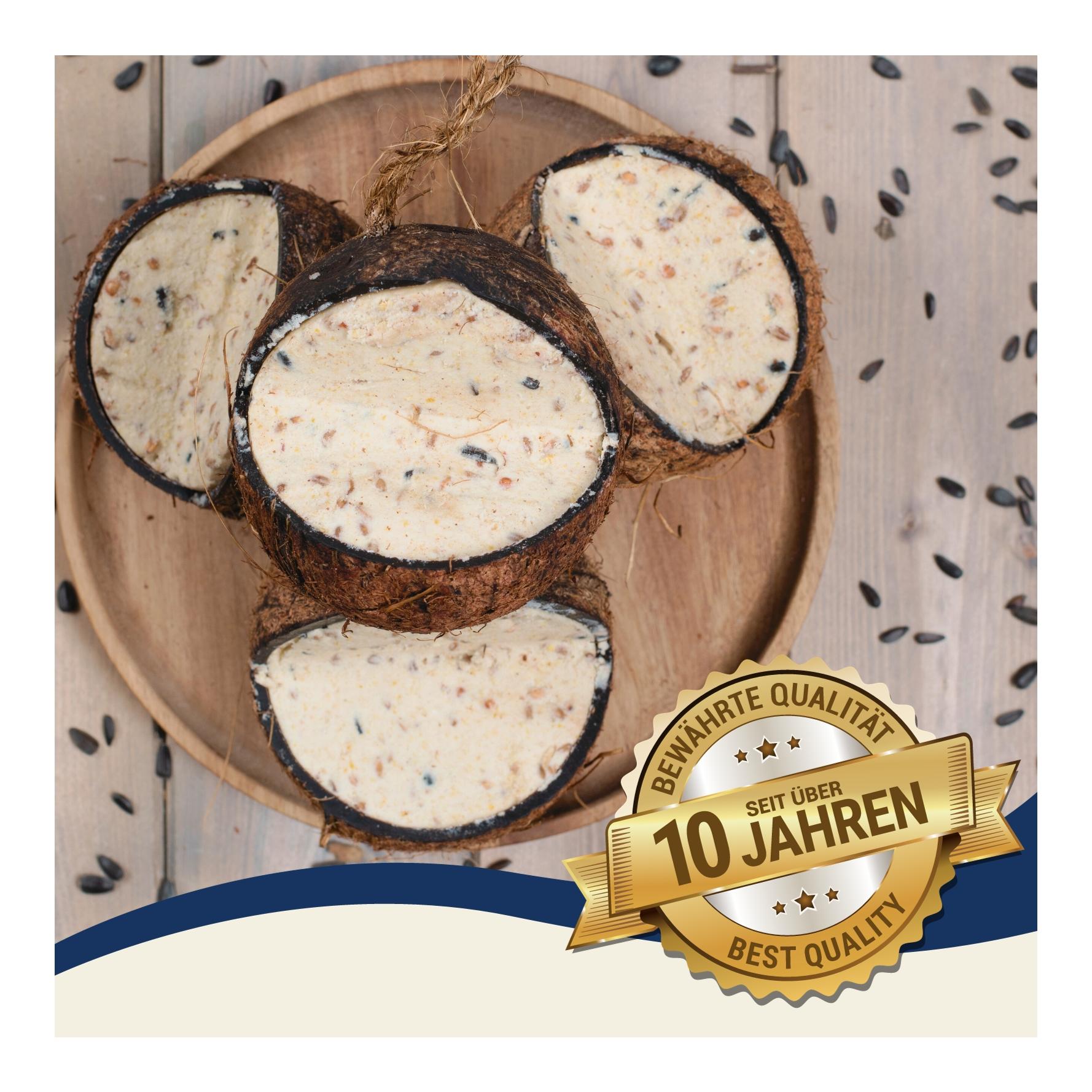 Ganze Kokosnuss V-Cut gefüllt
