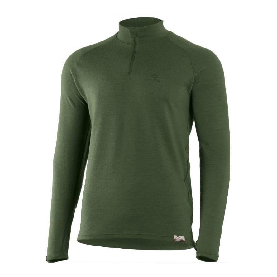 Sweatshirt mérinos hommes zip 1/4 WARY, 260gr - olive